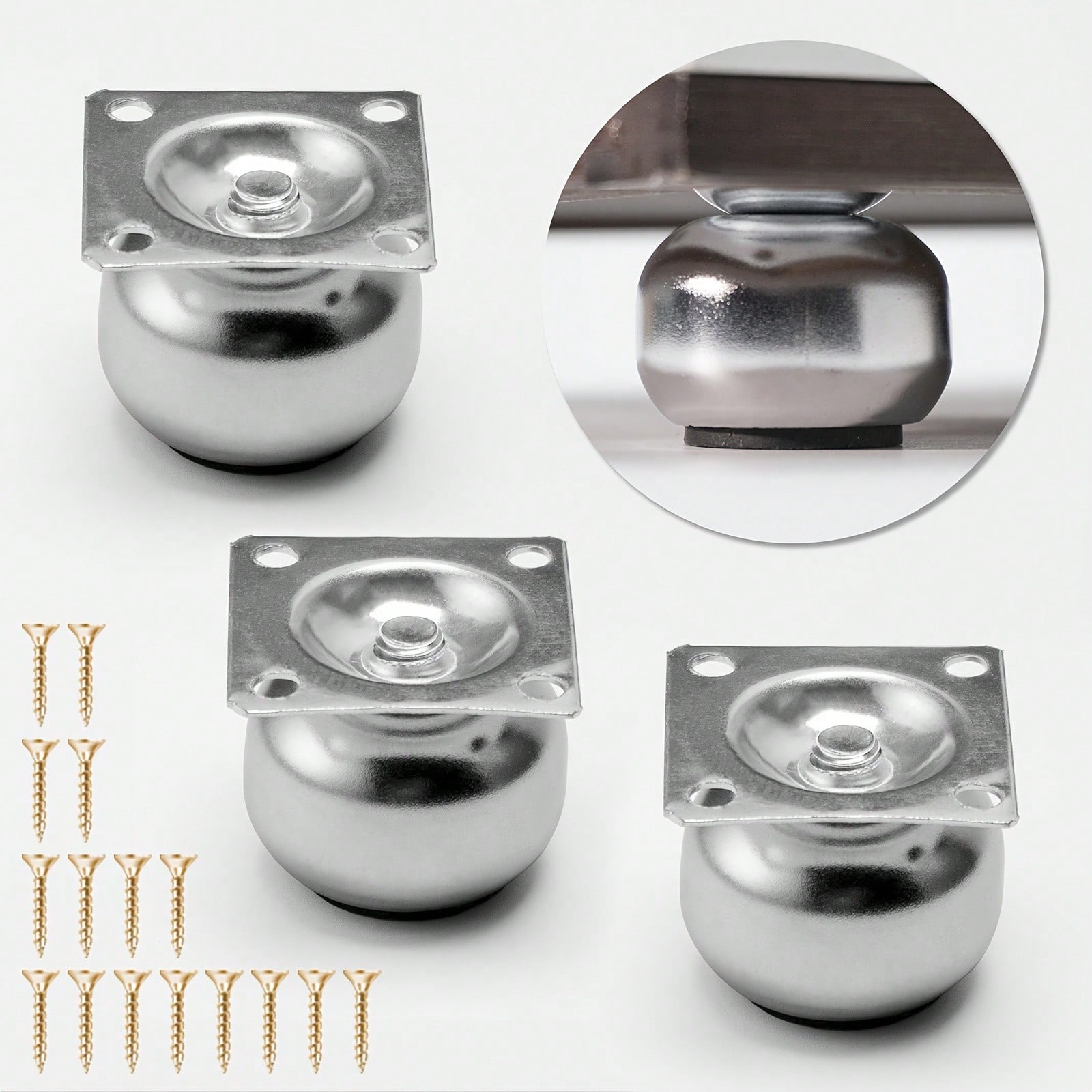 Cabinet Hinge Overlay - [4 Pieces of Metal Furniture Legs]