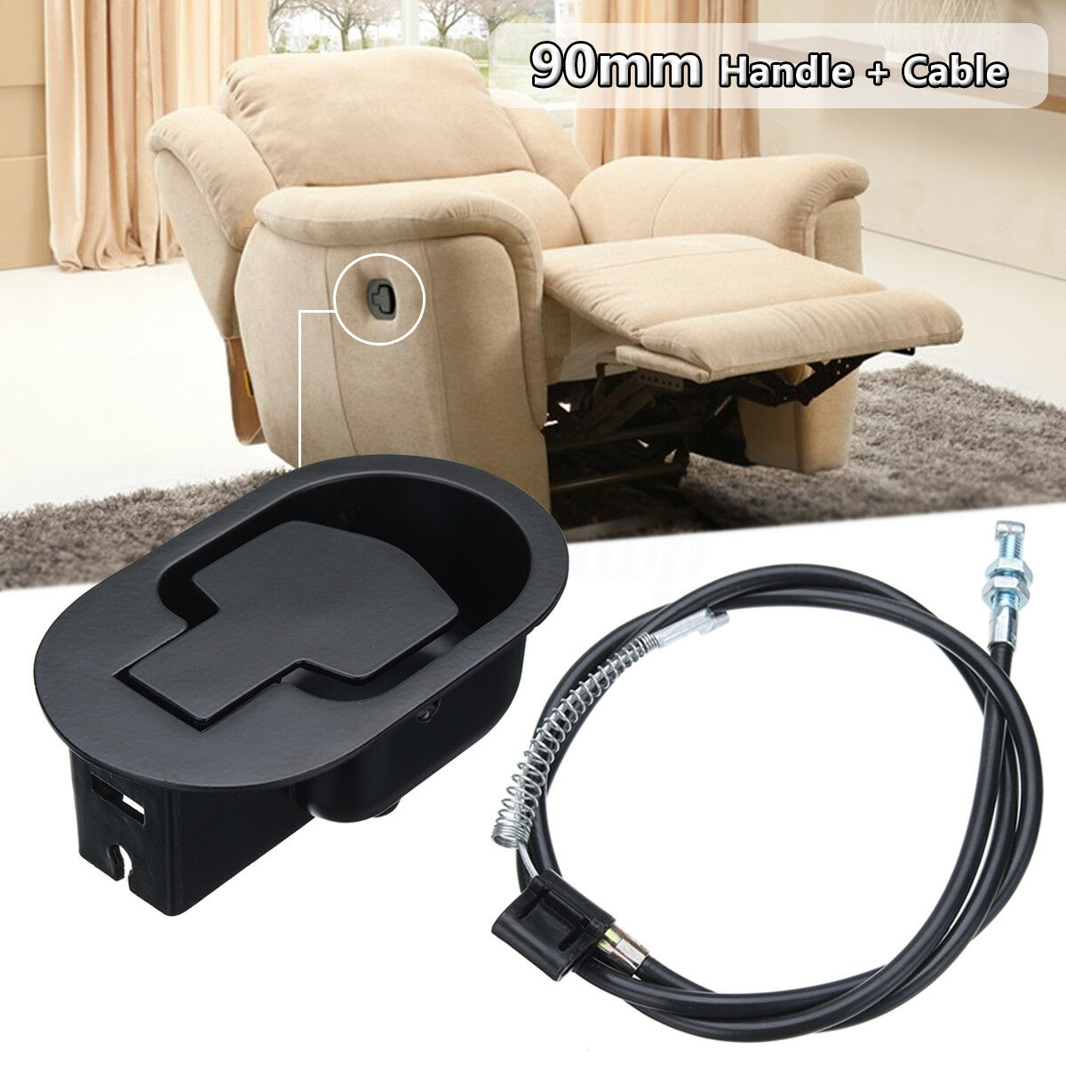 Furniture Hardware Restoration - Recliner Release Pull Handle With Cable