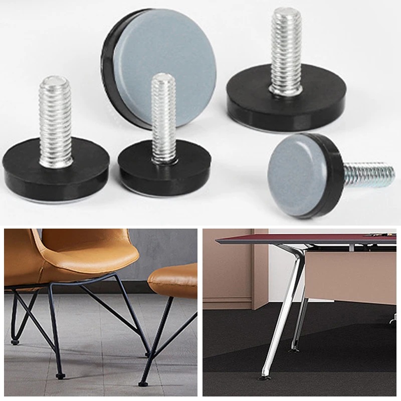 Furniture Leg Set - 10Pcs Round Thread Levelers M6/M8 Adjustable