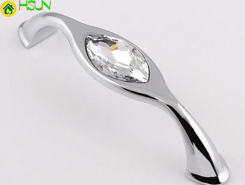 Unique Furniture Hardware - 3.75'' 5''drawer Handles Chic Crystal Knobs