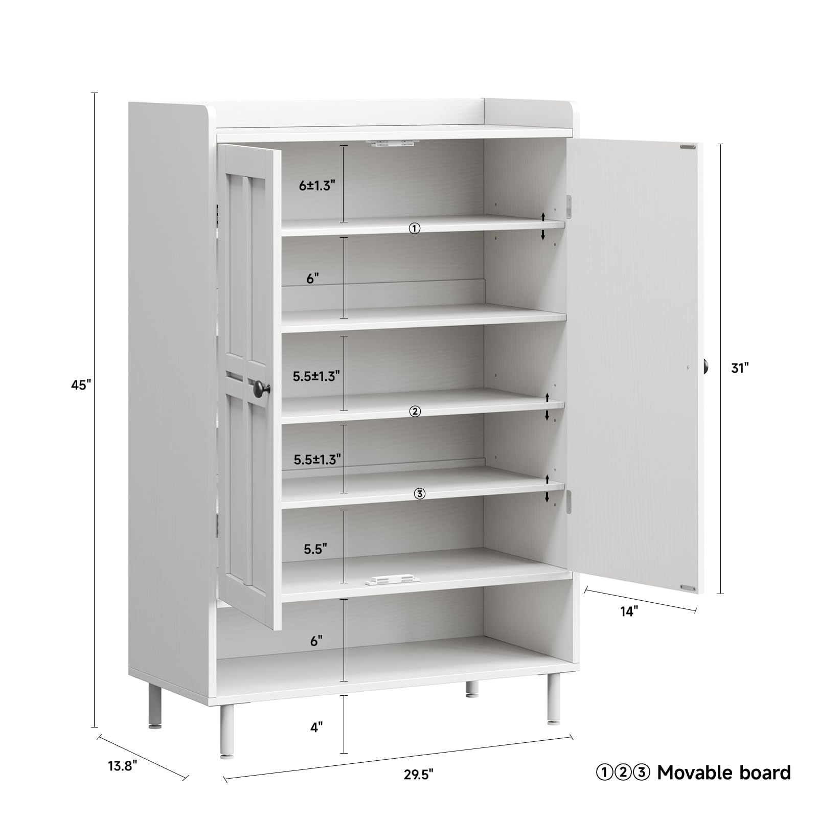 6 Tier Shoe Storage Cabinet, 4 - огляд і ціна Cabinet Hinge Overlay