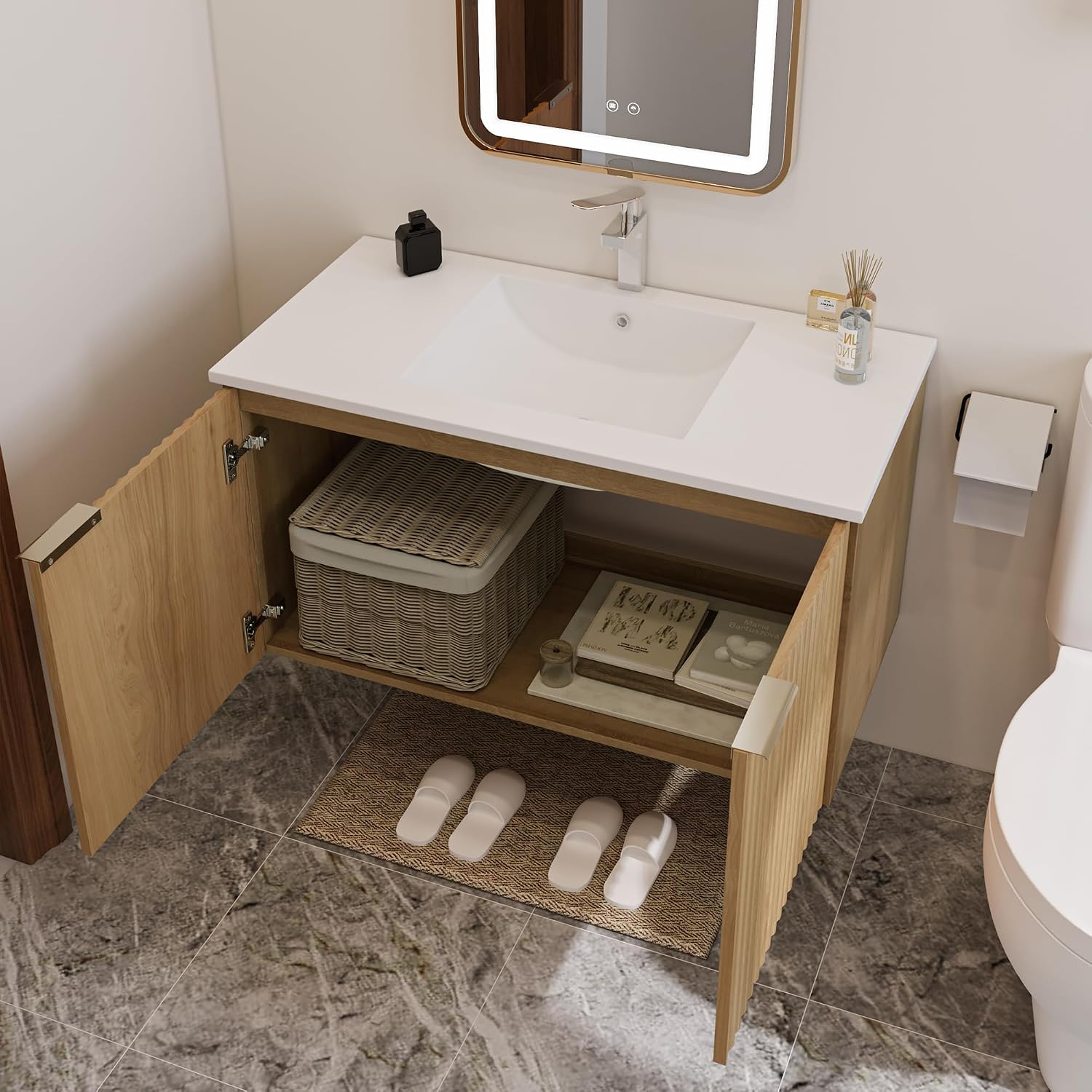 Modern Floating Bathroom Vanit - огляд і ціна Soft Close Hinge