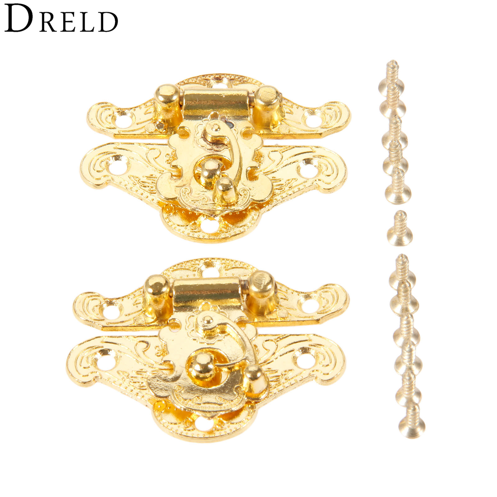DRELD 2Pcs Antique Gold Box La - огляд і ціна Furniture Hardware Manufacturers