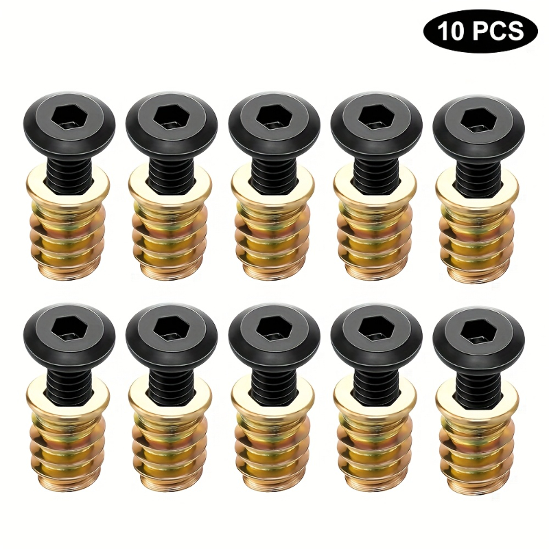 10PCS Threaded Inserts Nut Com - огляд і ціна Furniture Hardware Threaded Inserts