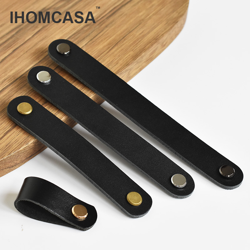 IHOMCASA Black Leather Knobs   - огляд і ціна Restoration Hardware Furniture Used