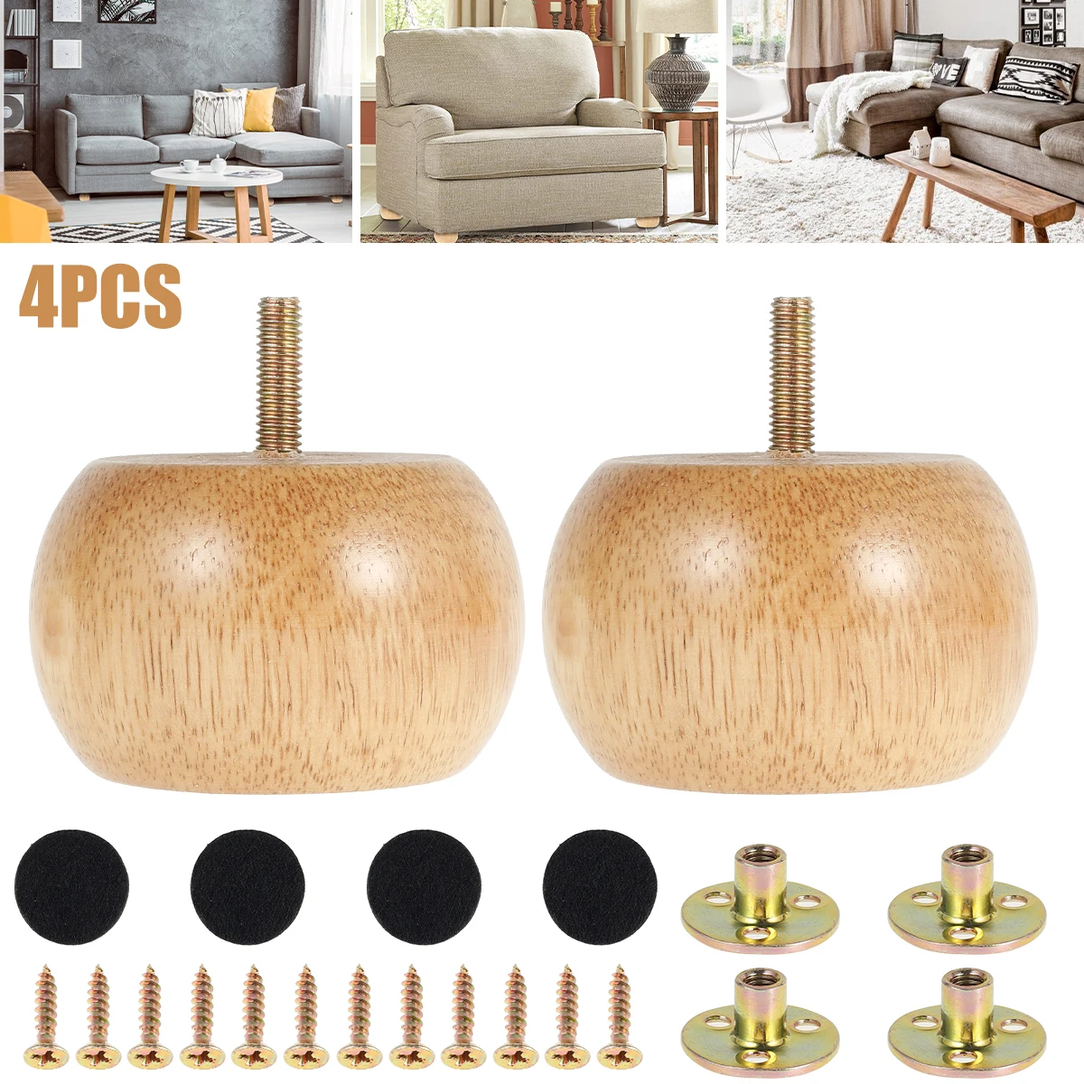 4/8PCS Furniture Legs Wooden F - огляд і ціна Furniture Leg Set