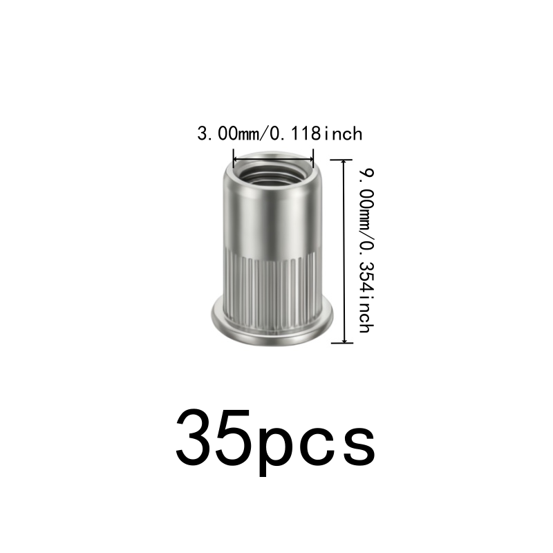 35 pcs M3 Threaded Insert Nuts - огляд і ціна Furniture Hardware Threaded Inserts